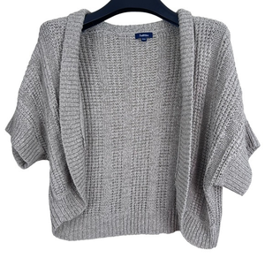 Reitmans short sleeve loose‎ knit tan cardigan medium